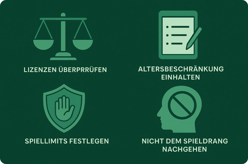 Hinweise zu rechtlichen Aspekten & verantwortungsvollen Spielen